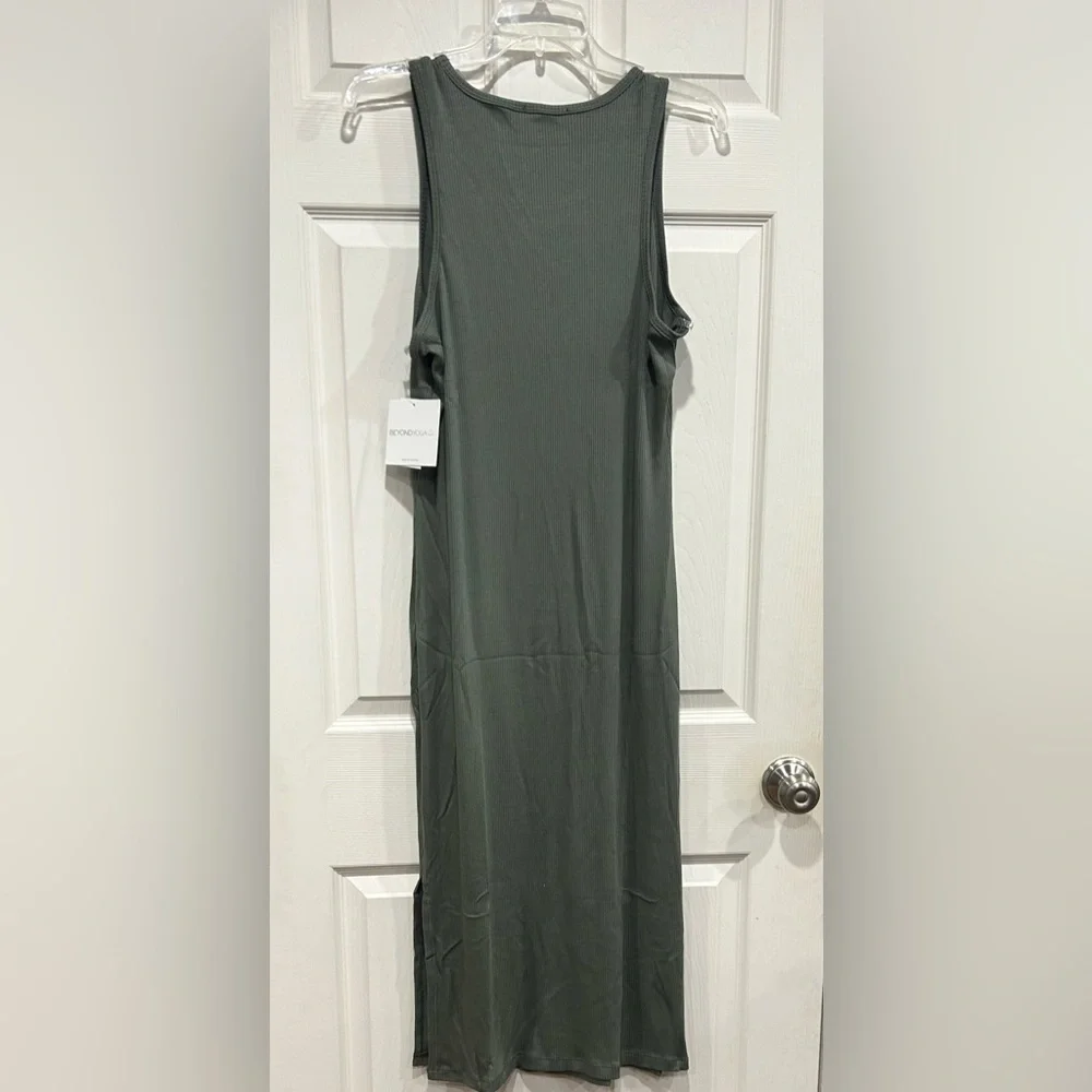 Beyond Yoga Women's XL Formation Tank Dress Green Midi Racerback Ribbed NWT
